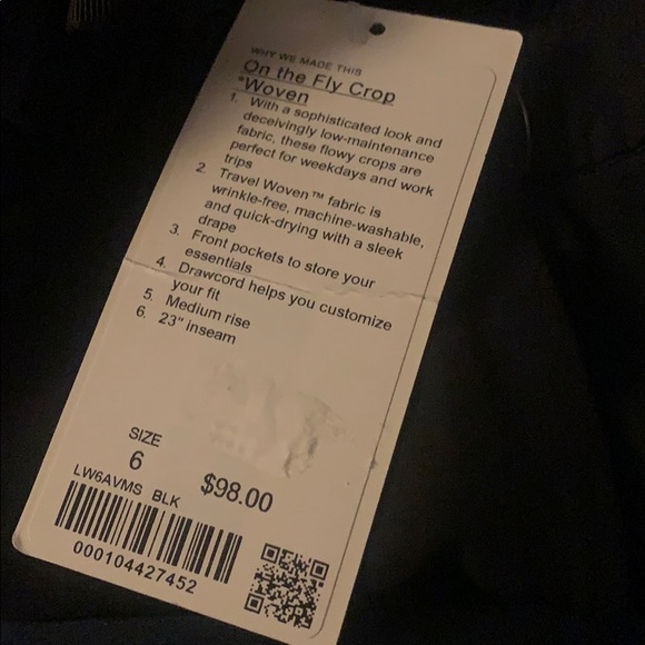 Lululemon On The Fly Crop Size 6 - Picture 5 of 5